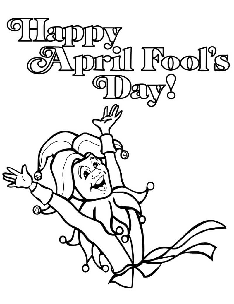 Online coloring book: Happy April Fools Day clown coloring book